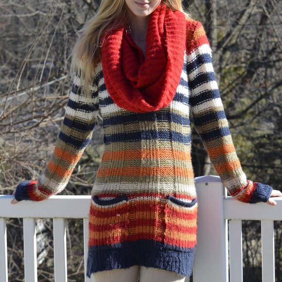 Ashley by 26 International Multicolor Knit Sweater Dress - Picture 4 of 4